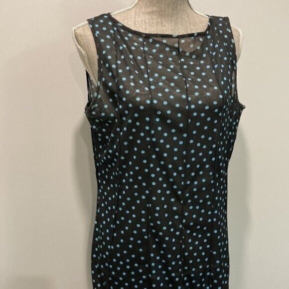 LAURA Black Sheer Polka Dot Sleeveless Dress 14​​​​​ - Picture 4 of 12